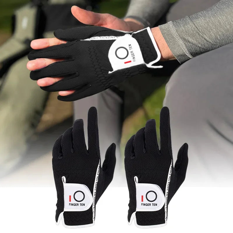 Weathersof Men’s Golf Gloves – Left-Hand Fit for Right-Handed Golfers (Black)
