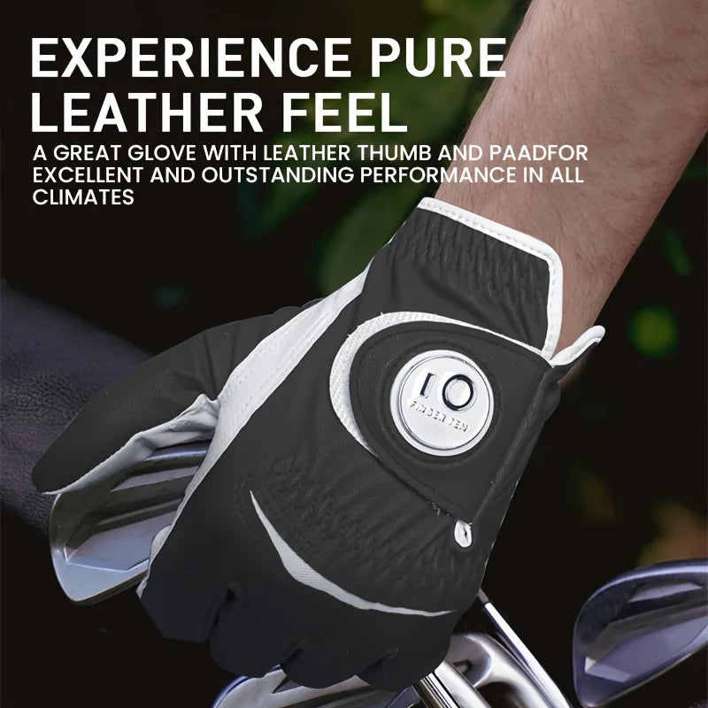 Weathersof Men’s Golf Gloves – Left-Hand Fit for Right-Handed Golfers (Navy Blue)