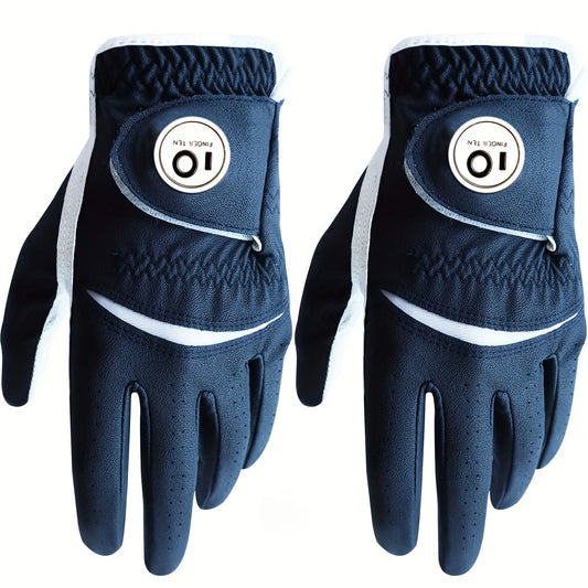 Weathersof Men’s Golf Gloves – Left-Hand Fit for Right-Handed Golfers (Navy Blue)